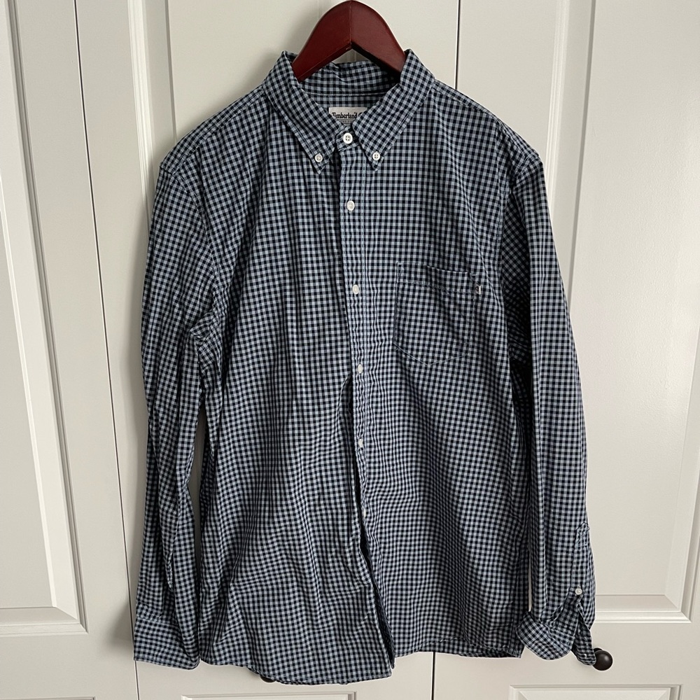 Mens Timberland large long sleeve button down shirt